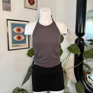 American Eagle Grey Halter Tank Top